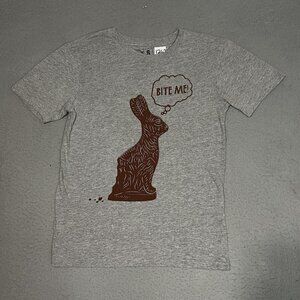 Bite Me Dog T Shirt Rabbit Bite Me t shirt women Sz Sm Gray